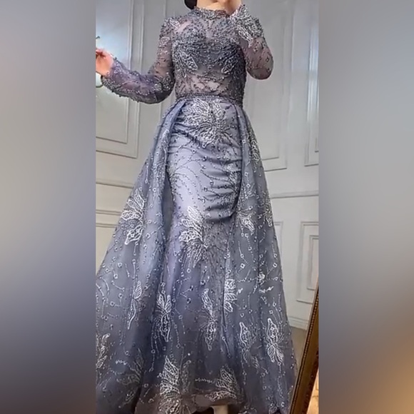 Dresses & Skirts - Elegant Blue Grey Gown